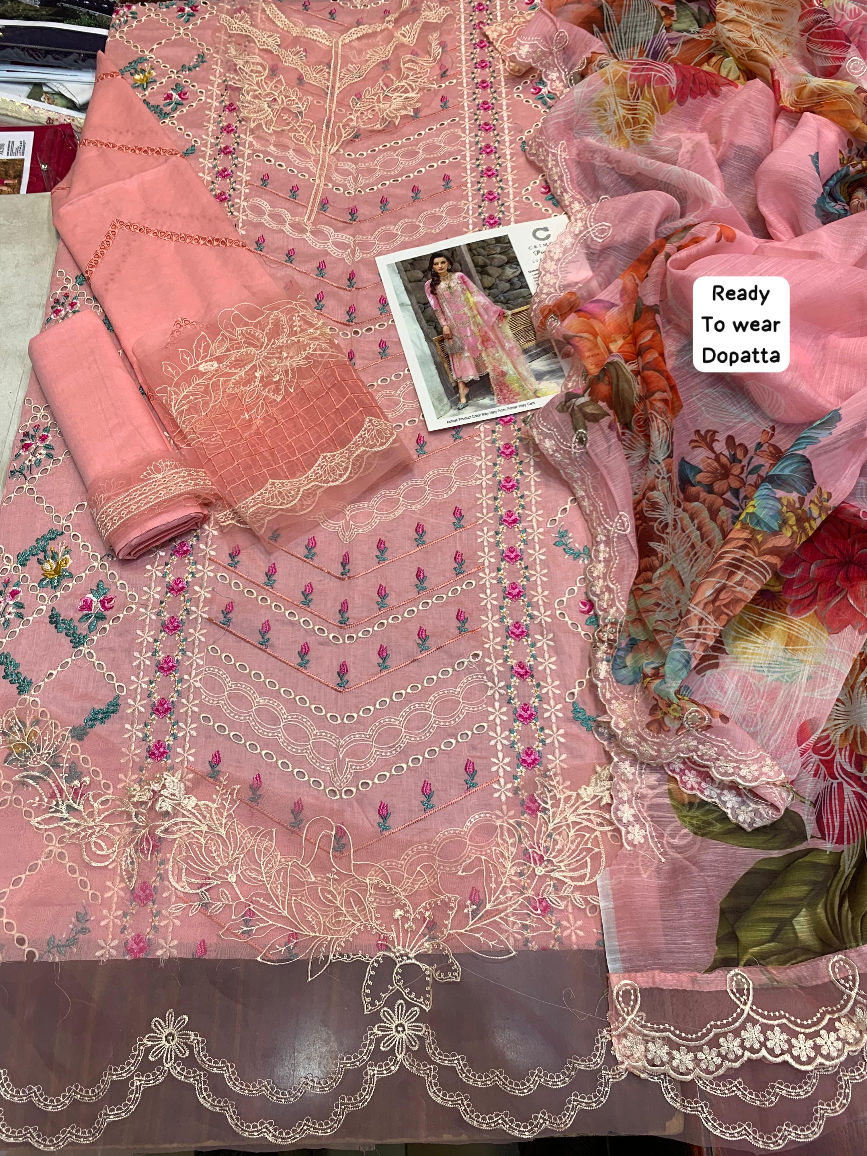 EMBROIDERY 3 PIECE UNSTITCHED LOWN SUIT