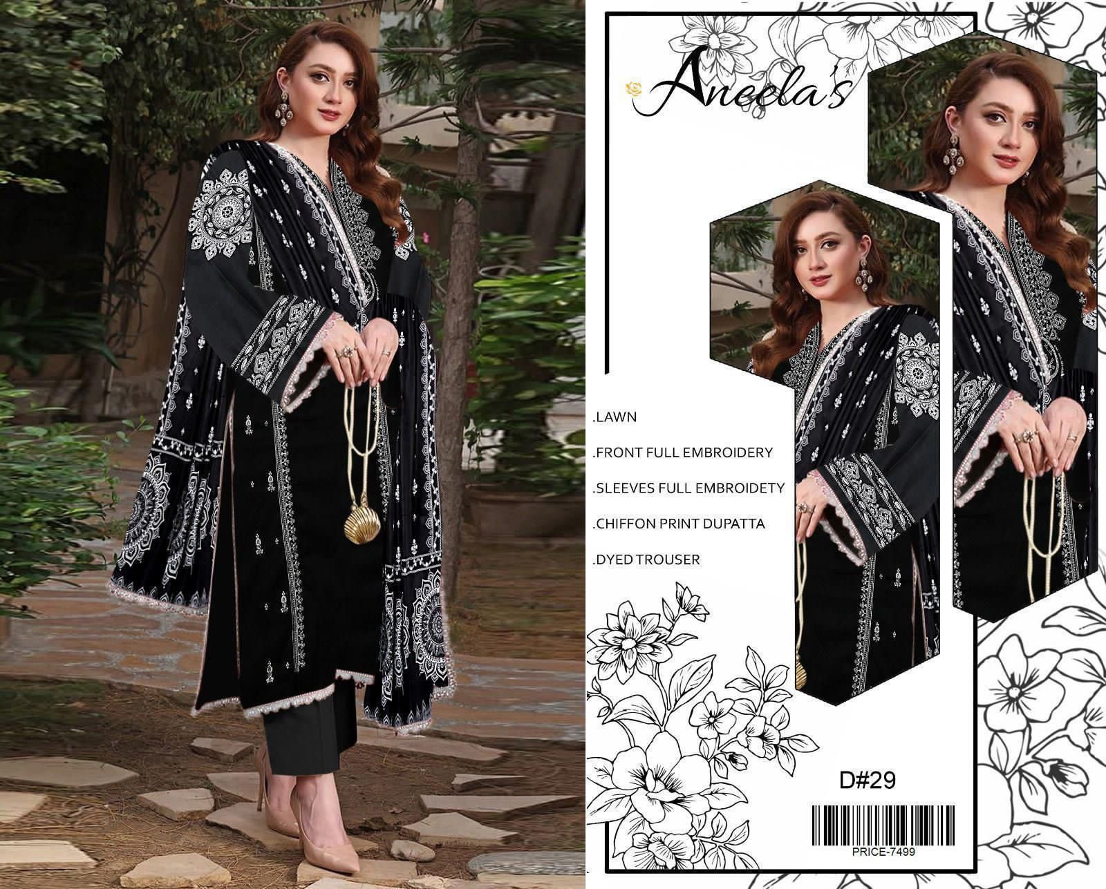 EMBROIDERY 3 PIECE LOWN SUIT