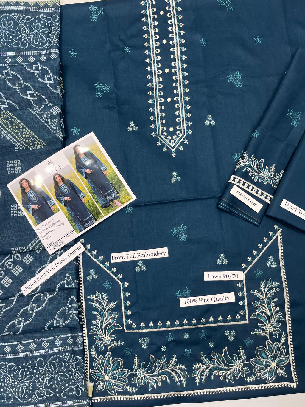 SUMMER COLLECTION EMBROIDERY 3 PIECE SUIT