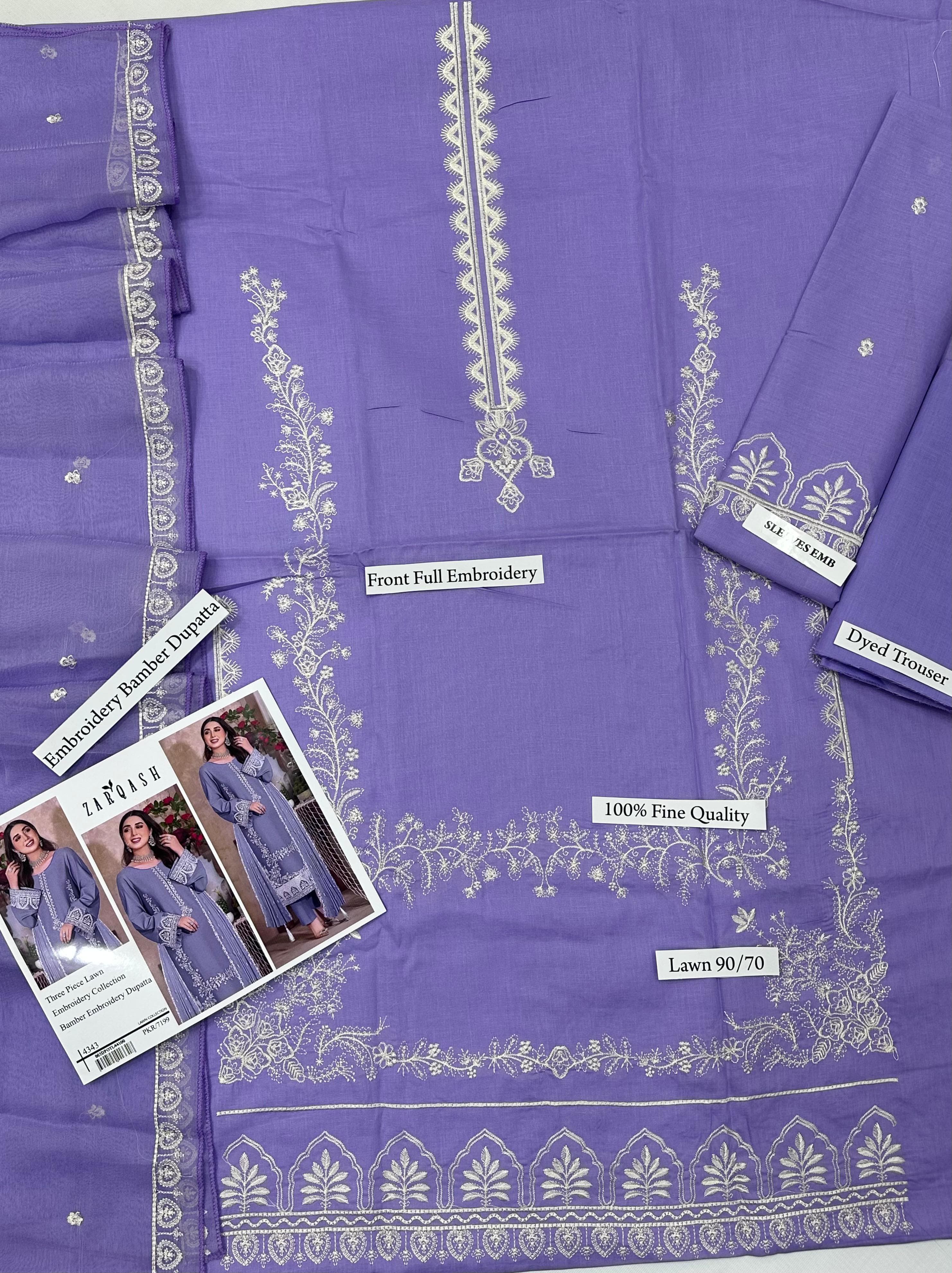 SUMMER COLLECTION EMBROIDERY 3 PIECE SUIT