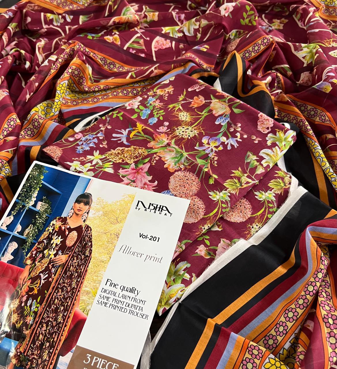 PRINTED LOWN UNSTITCHED SUIT