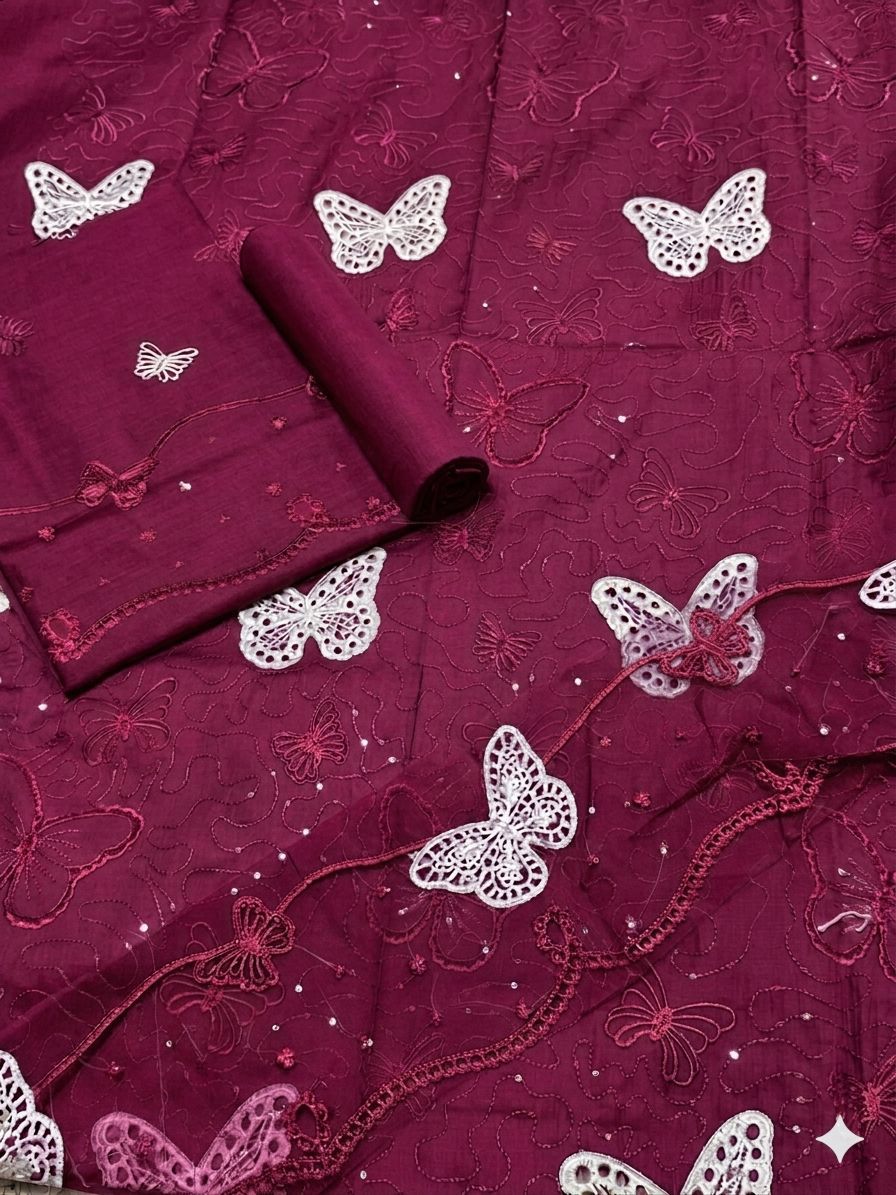 SUMMER COLLECTION EMBROIDERY 2 PIECE SUIT