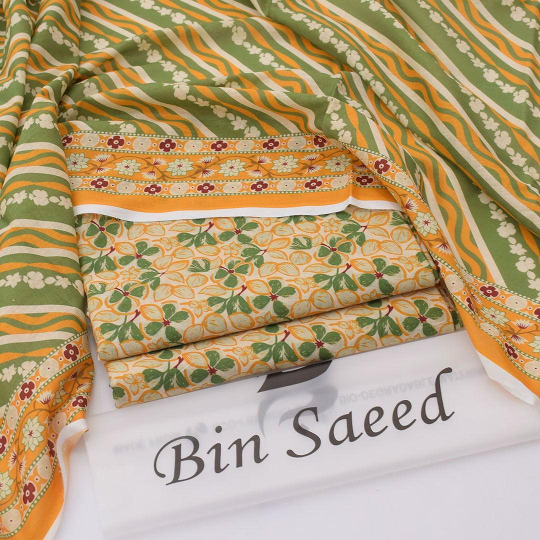 SUMMER COLLECTION DIGITAL PRINTED 3 PIECE LOWN SUIT