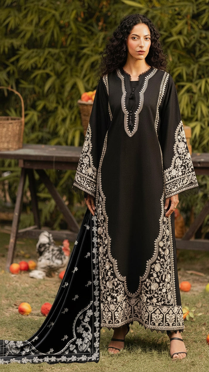 EMBROIDERY 3 PIECE LOWN SUIT