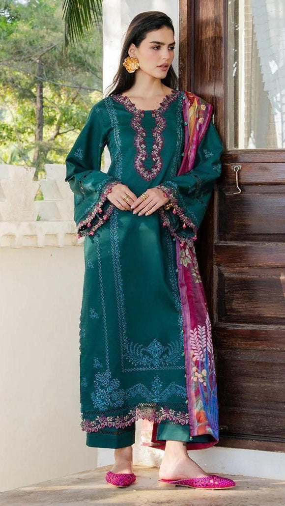 EMBROIDERY 3 PIECE LOWN SUIT