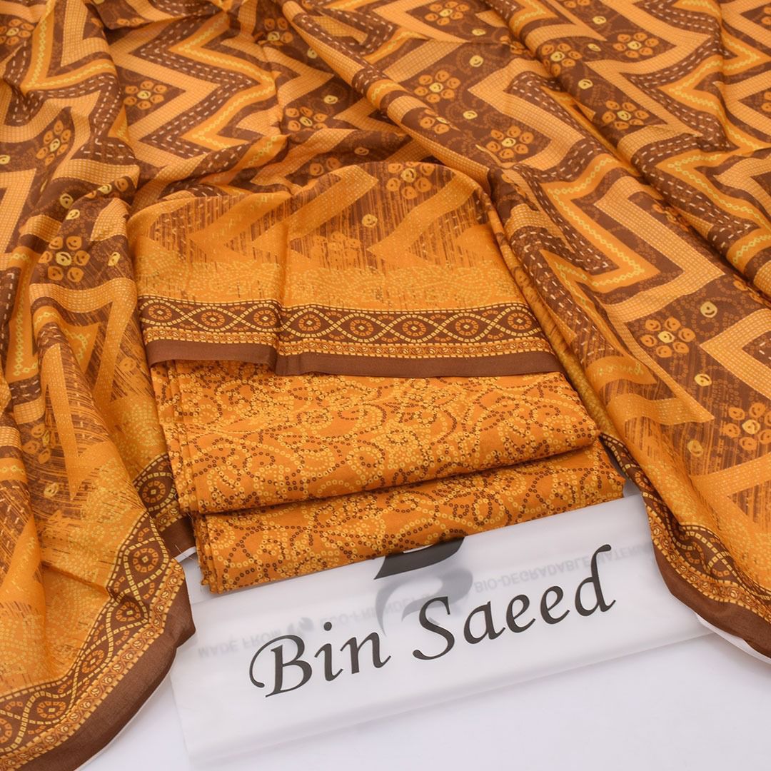 SUMMER COLLECTION DIGITAL PRINTED 3 PIECE LOWN SUIT