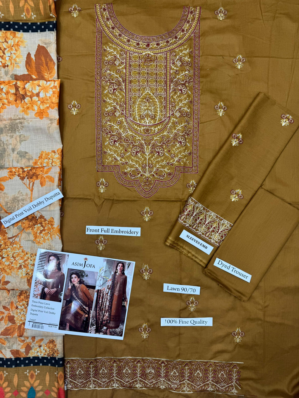EMBROIDERY 3 PIECE UNSTITCHED