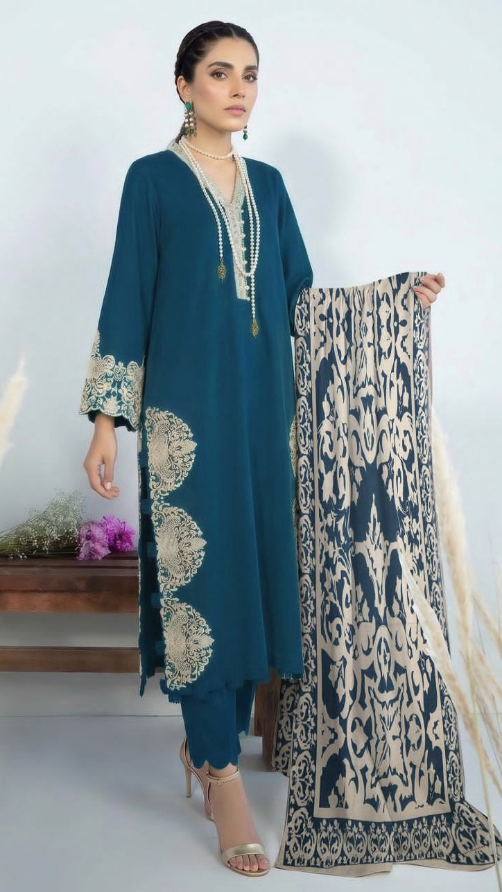 ZARA SHAHJAHAN SUMMER COLLECTION EMBROIDERY 3 PIECE UNSTITCHED SUIT