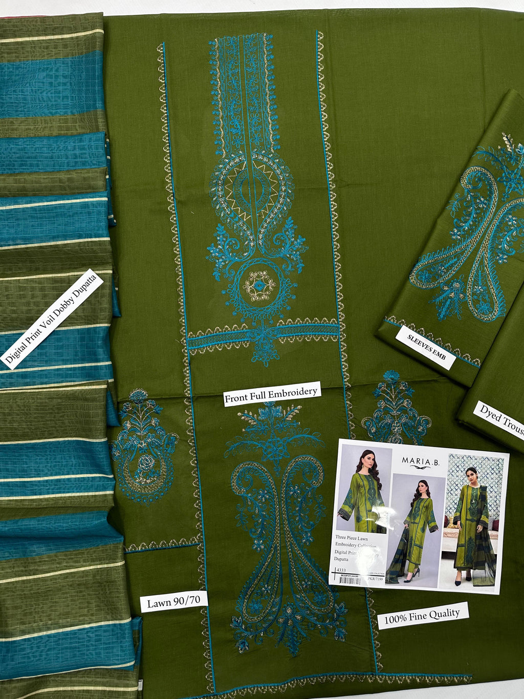 SUMMER COLLECTION EMBROIDERY 3 PIECE SUIT
