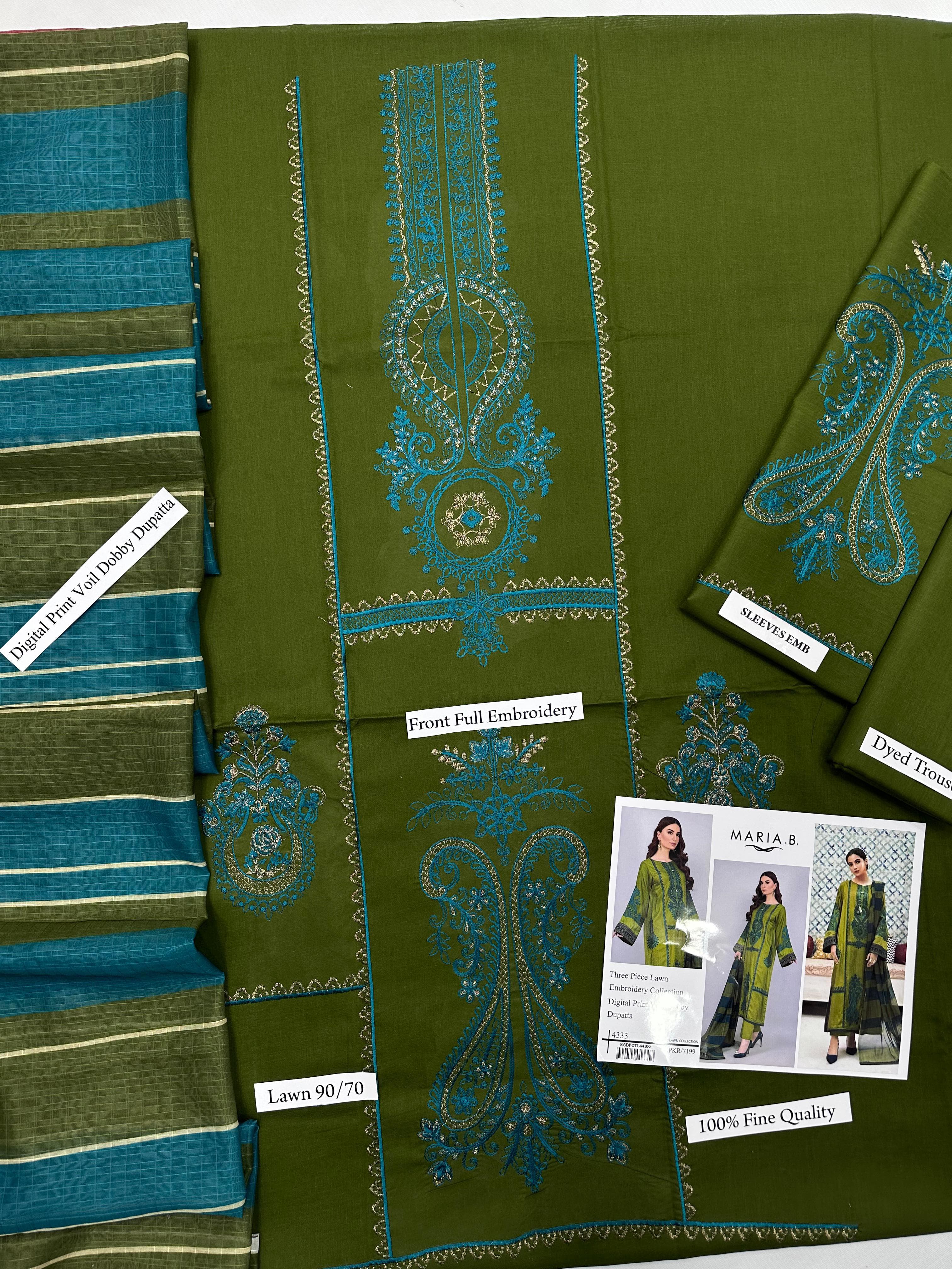 SUMMER COLLECTION EMBROIDERY 3 PIECE SUIT