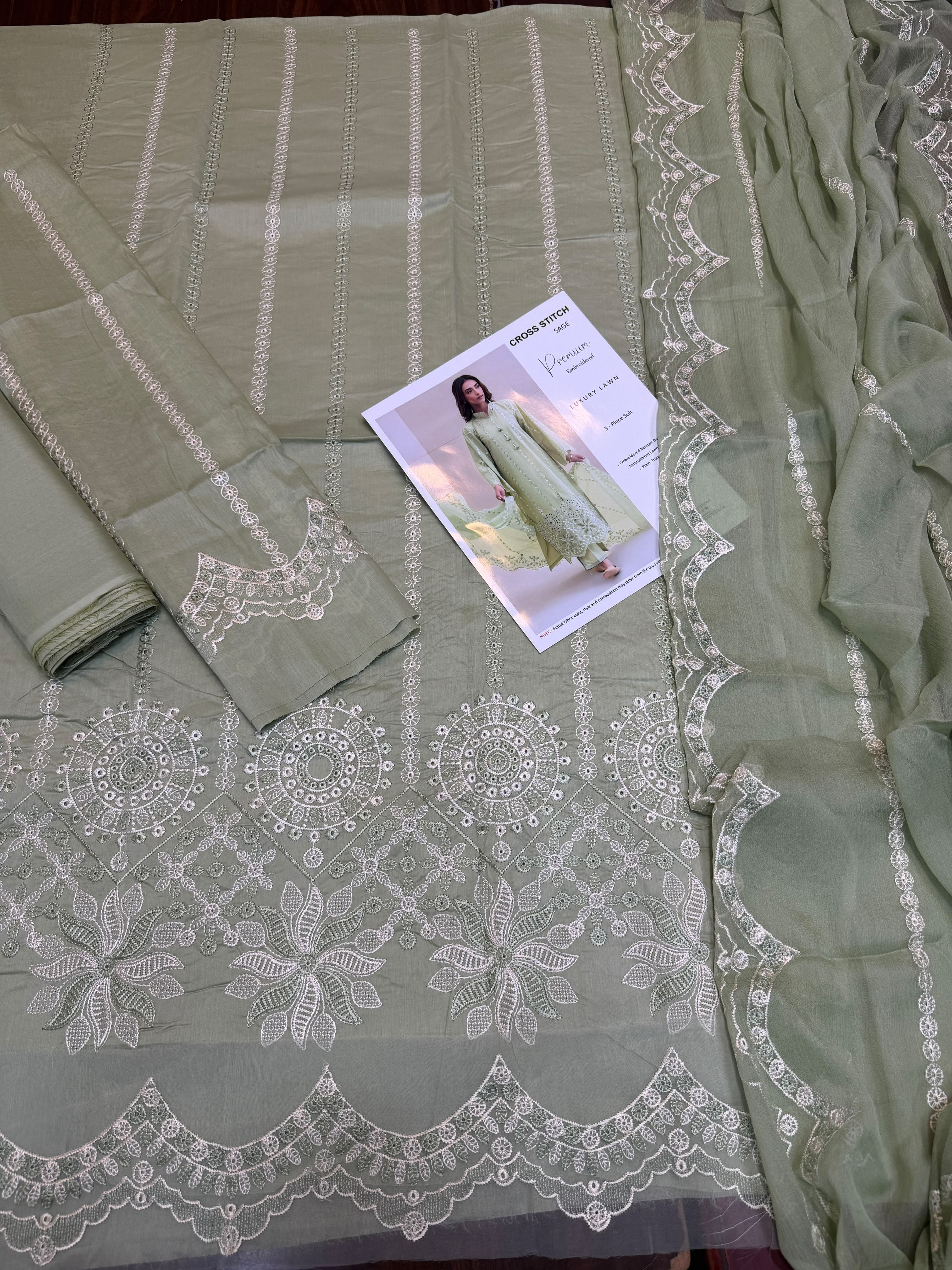 EMBROIDERY 3 PIECE UNSTITCHED LOWN SUIT