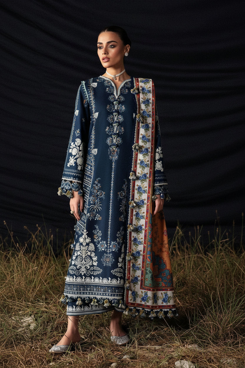 EMBROIDERY 3 PIECE LOWN UNSTITCHED SUIT