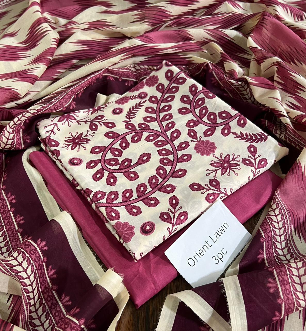 PRINTED UNSTITCHED LOWN SUIT