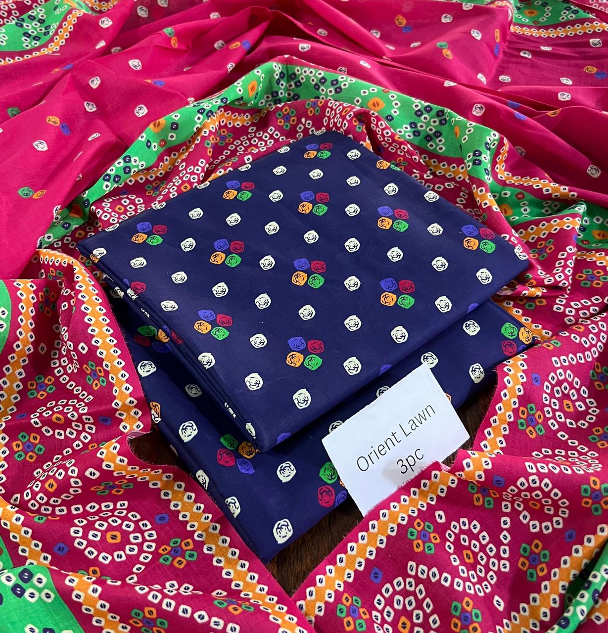PRINTED UNSTITCHED LOWN SUIT