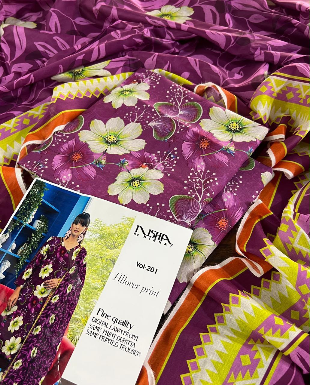 PRINTED LOWN UNSTITCHED SUIT