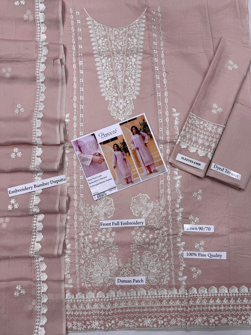 BAREEZE  EMBROIDERY 3 PIECE LAWN SUIT