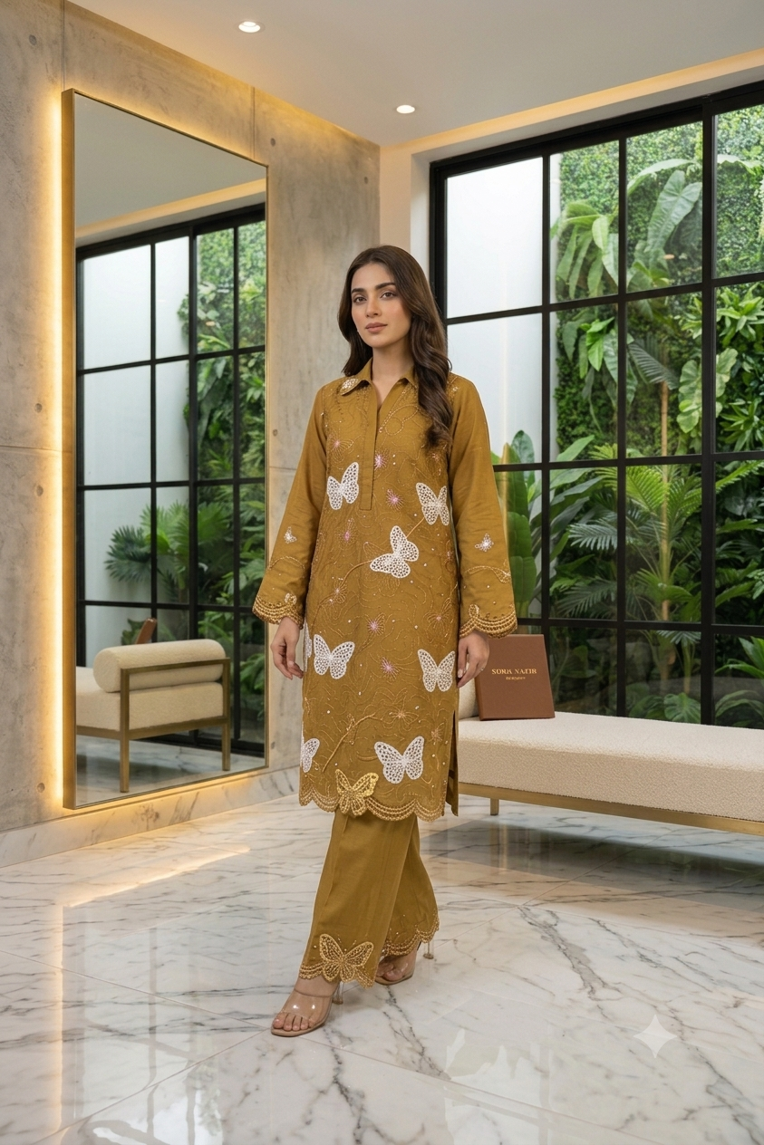 SUMMER COLLECTION EMBROIDERY 2 PIECE SUIT
