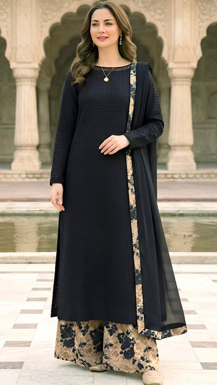 EMBROIDERY 3 PIECE LOWN UNSTITCHED SUIT