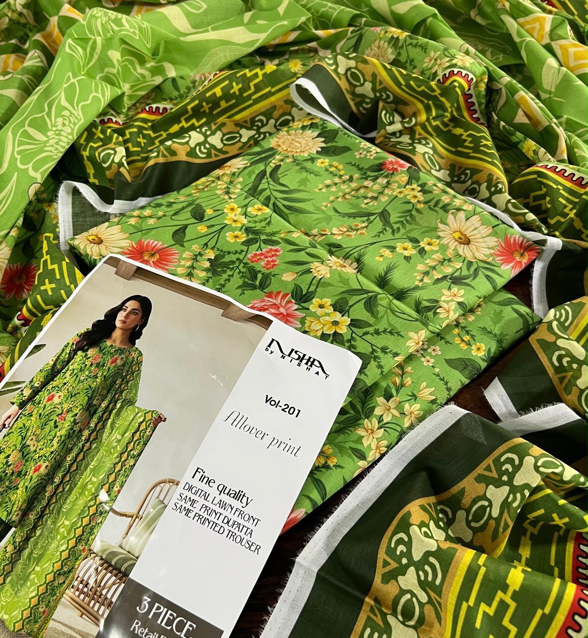 PRINTED LOWN UNSTITCHED SUIT