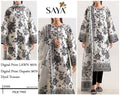 DIGITAL PRINTED 3 PIECE UNSTITCHED LOWN SUIT