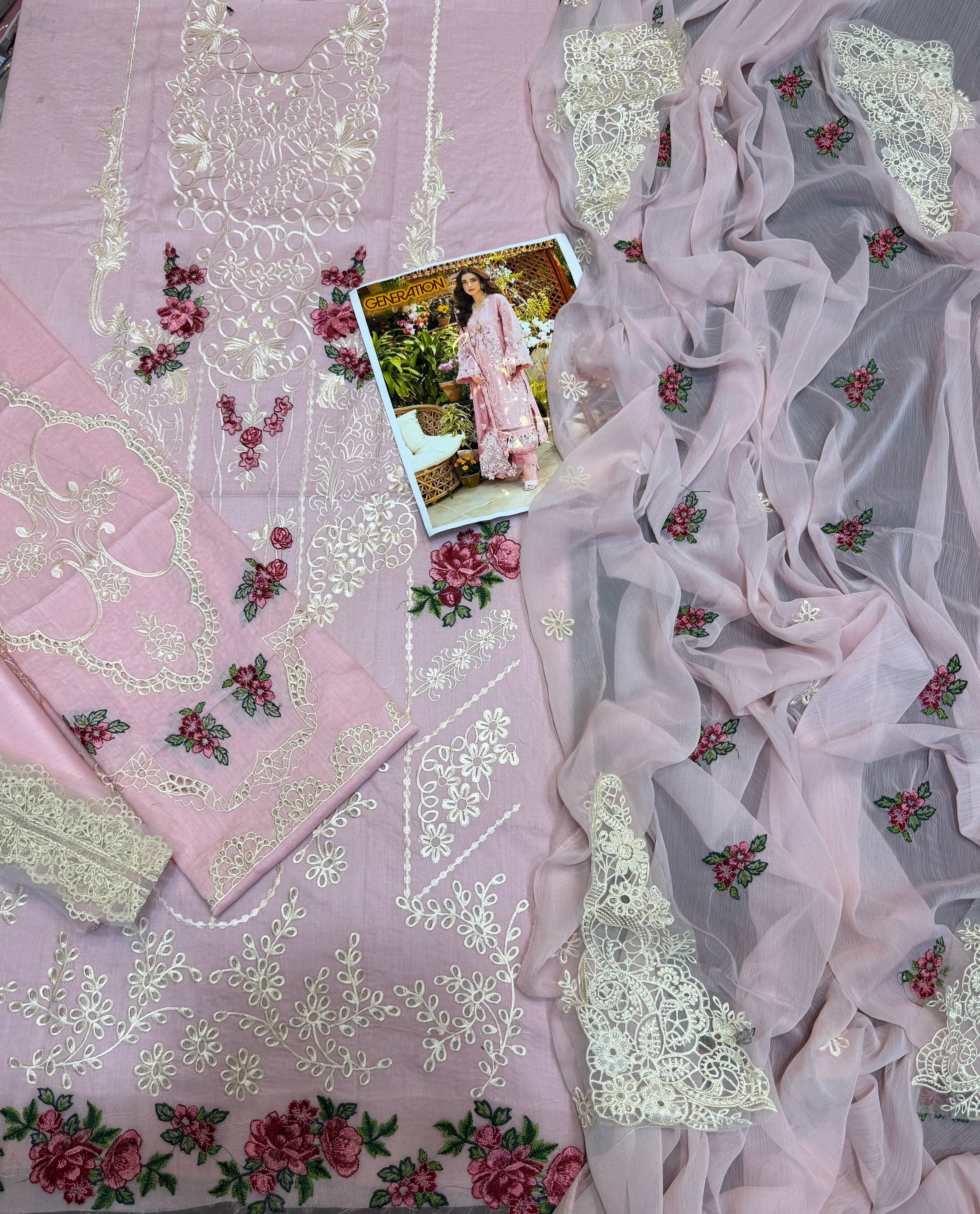 EMBROIDERY 3 PIECE LOWN UNSTITCHED SUIT