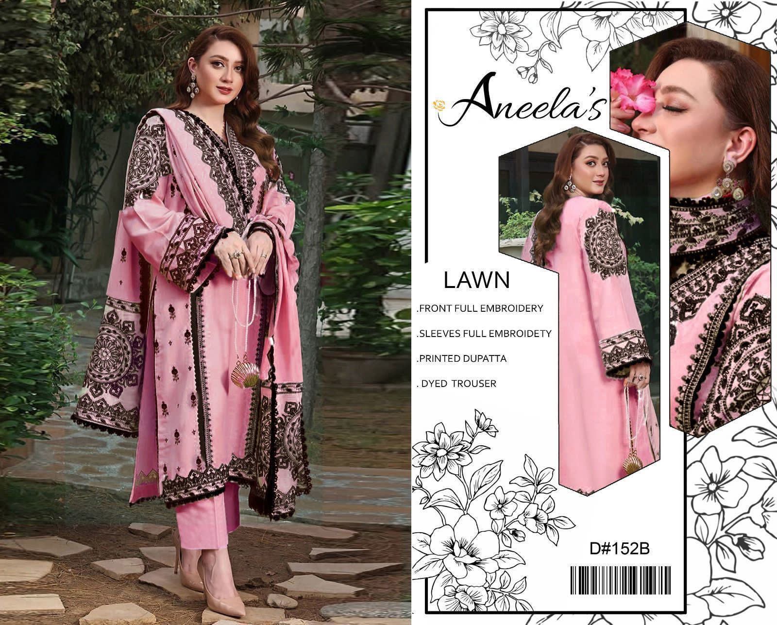 EMBROIDERY 3 PIECE LOWN SUIT