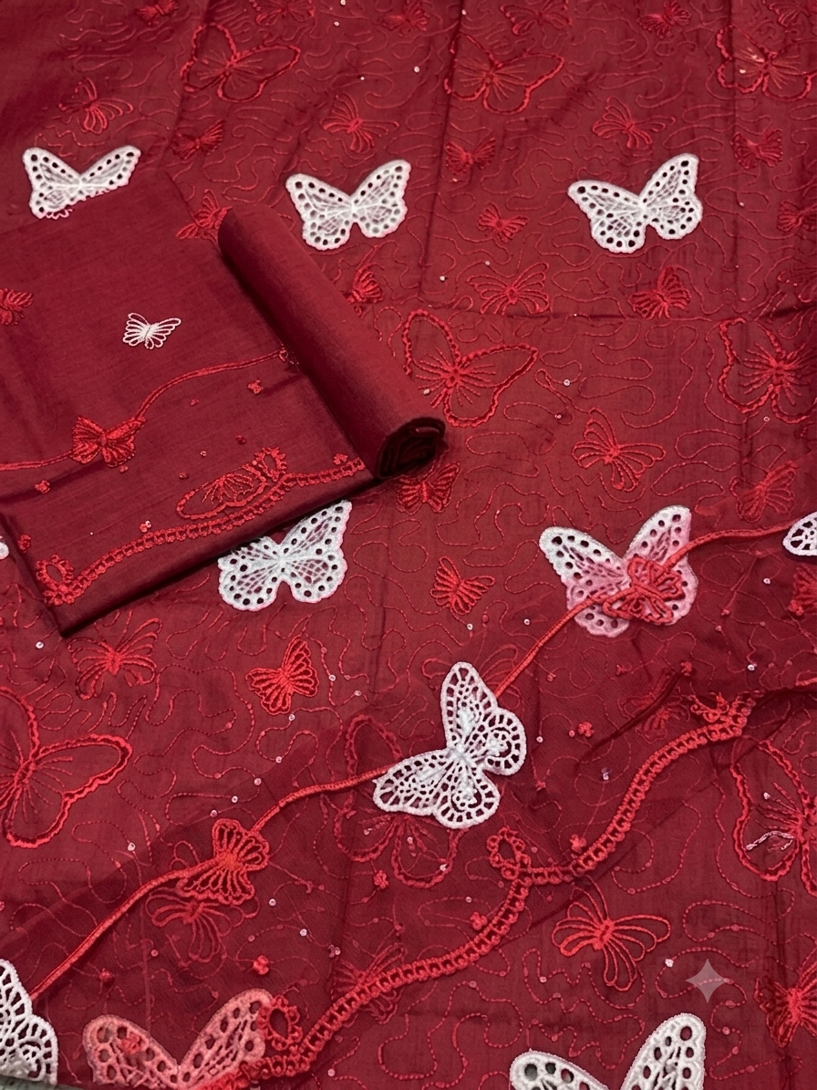 SUMMER COLLECTION EMBROIDERY 2 PIECE SUIT