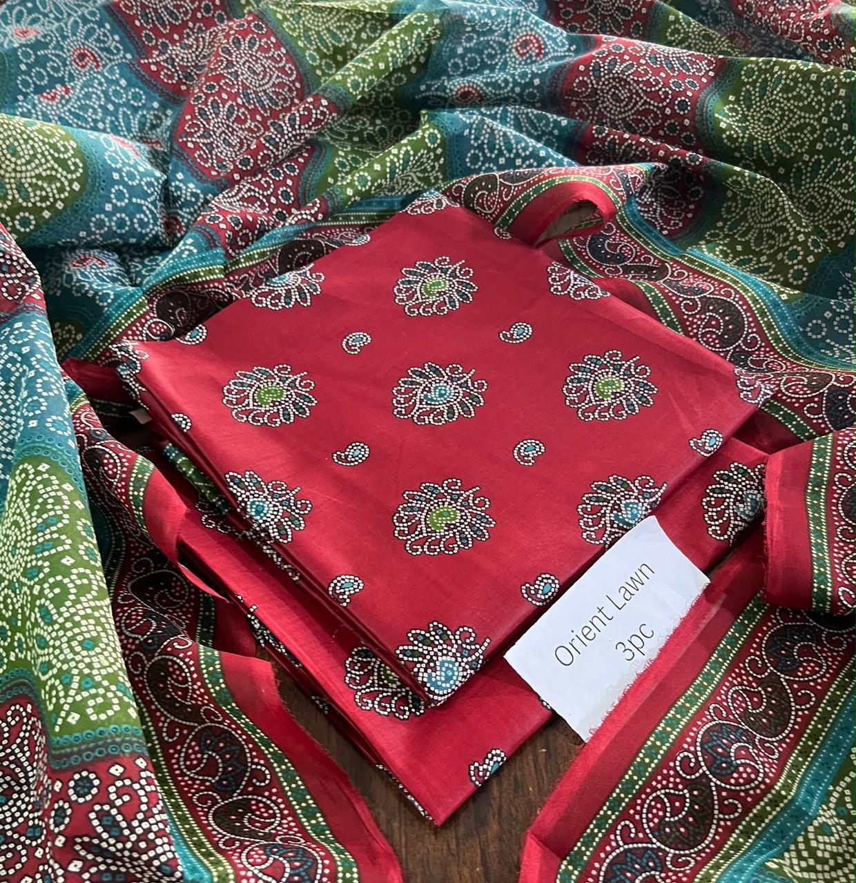PRINTED UNSTITCHED LOWN SUIT