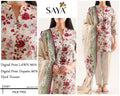 DIGITAL PRINTED 3 PIECE UNSTITCHED LOWN SUIT