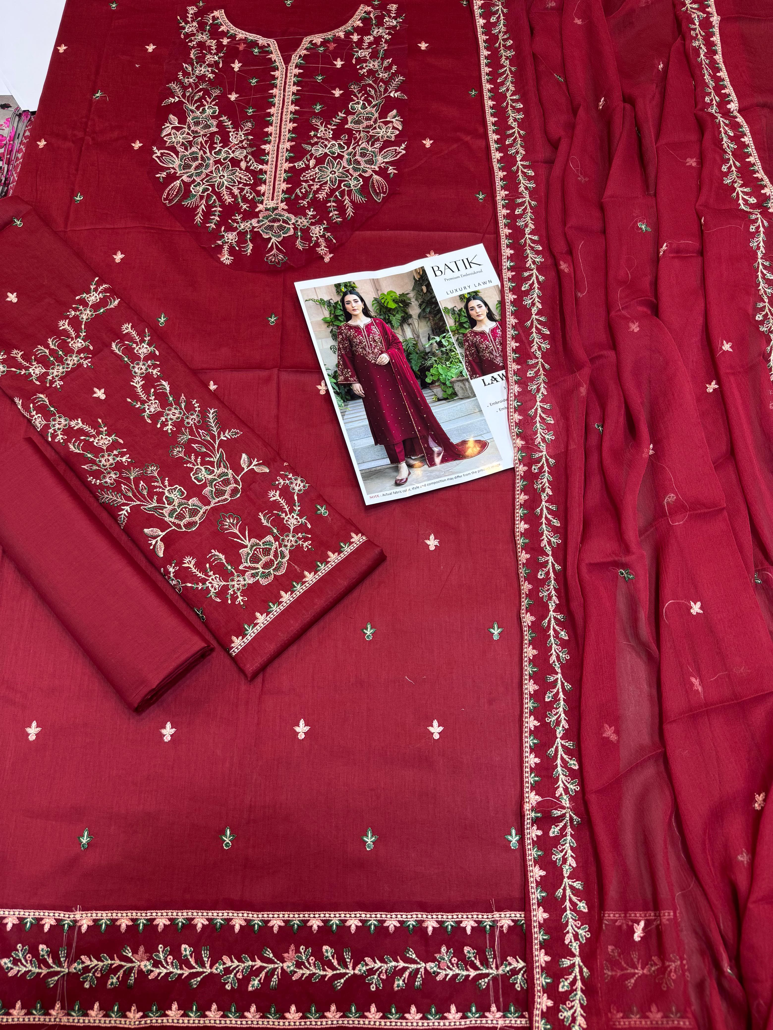 SUMMER COLLECTION HEAVY EMBROIDERY 3 PIECE SUIT