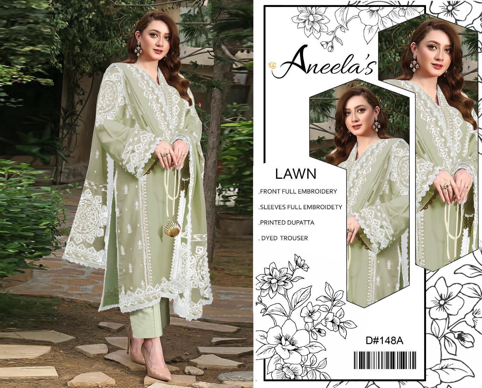 EMBROIDERY 3 PIECE LOWN SUIT