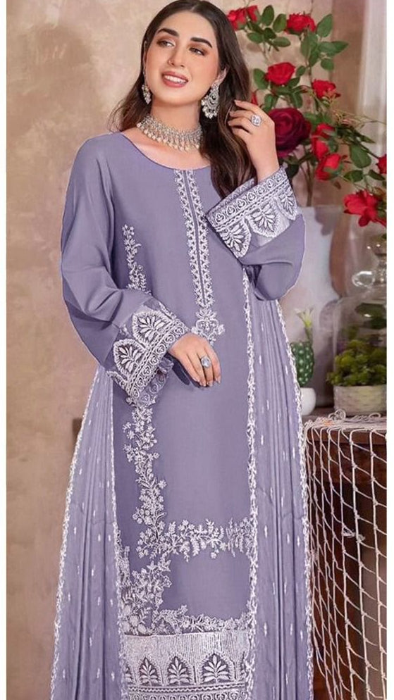 SUMMER COLLECTION EMBROIDERY 3 PIECE SUIT